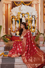 Load image into Gallery viewer, Meenakari Butta Banarasi Saree | Sindhoor Khela Edit