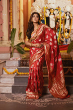 Load image into Gallery viewer, Meenakari Butta Banarasi Saree | Sindhoor Khela Edit