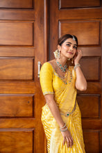 Load image into Gallery viewer, Banarasi Satin Silk Yellow R 8151